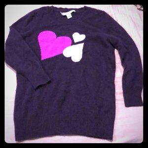 100% Cashmere sweater w/hearts
